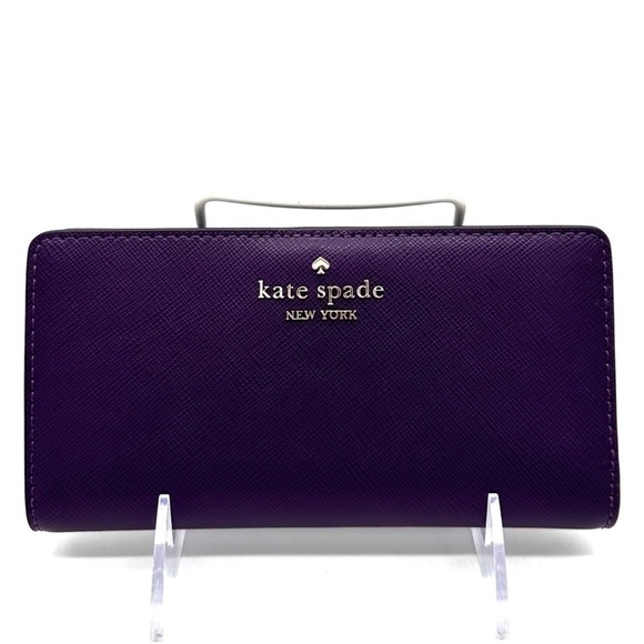 kate spade Handbags - Kate Spade Small Madison Slim Bifold Wallet Purple/Gold  (NWT)